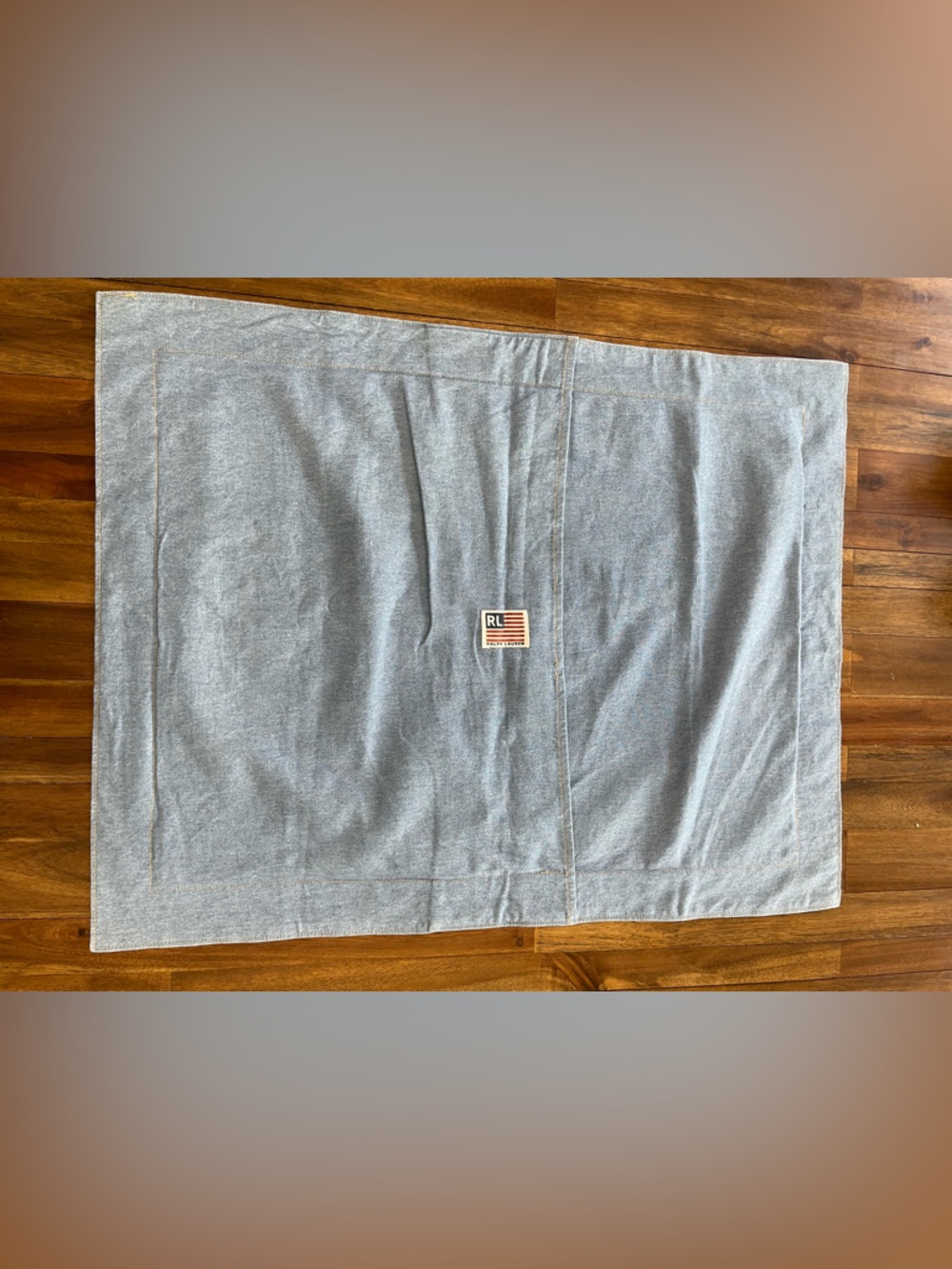 Ralph Lauren RL Flag Patch denim style pillow case standard size